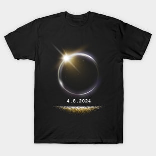 Glowing total solar eclips april 2024 T-Shirt